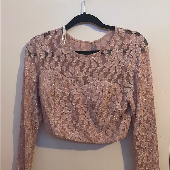 Speechless Pink Crop Bustier Blouse - Picture 1 of 5